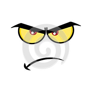 Angry Cartoon Funny Face With Grumpy Expression