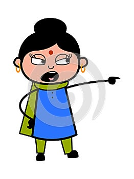 Angry Cartoon Indian Lady Shouting