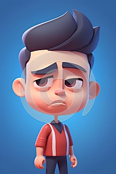 Angry cartoon man. 3d rendering, 3d illustration.