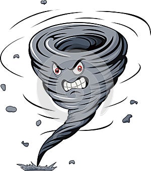 Angry cartoon tornado