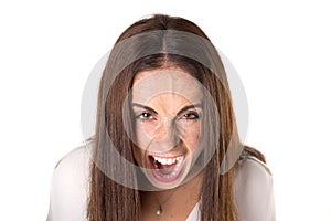 Angry casual young woman