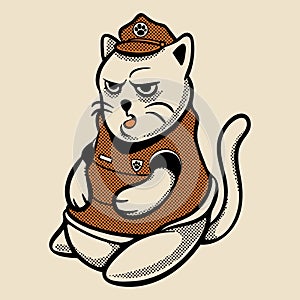 Angry Cat Police Character Design