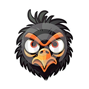 Angry Chicken Face Sticker On Isolated Tansparent Background, Png, Logo. Generative AI