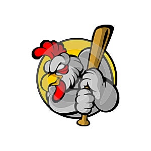 Angry chicken logo design