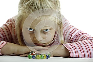 Angry child is lying on the floor