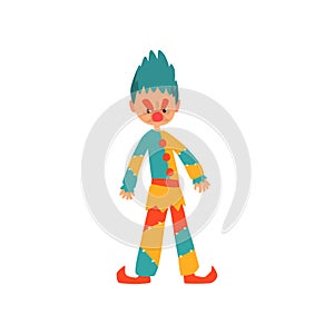 Angry clown cartoon character vector Illustration on a white background