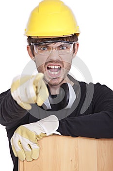 Angry construction worker