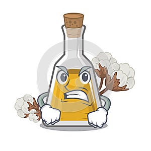 Angry cottonseed oil in the cartoon shape photo