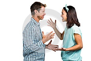 Angry couple arguing with each other