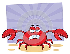 Angry Crab Cartoon Mascot Character