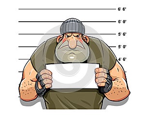 Angry criminal man