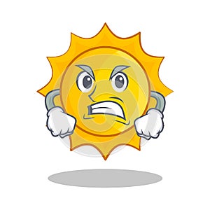 Angry cute sun character cartoon