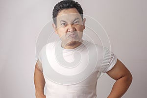 Angry Cynical Asian Man Expression