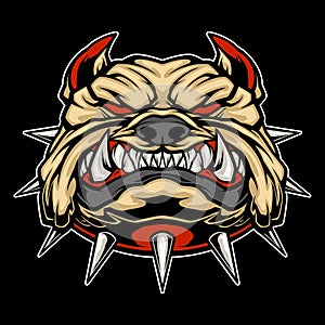 angry dog head vector