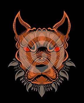 Angry dog head-vector illustration art