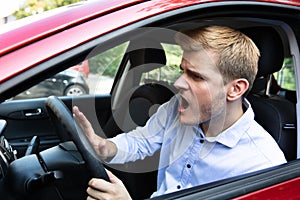 Angry Driver Pressing Horn