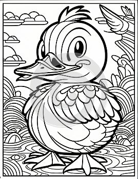 angry duck coloring pages for kids relaxation