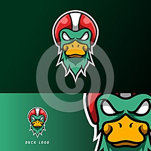 Angry duck rider mascot sport gaming esport logo template for streamer squad team club