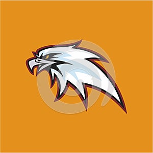 Angry Eagle Head Logo with Backgrund Vector Design, Sign, Icon, Illustration