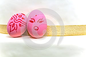 Angry easter egg, sweetly pink