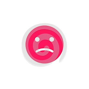Angry emotion anthropomorphic face. Red smile isolated on a white background.