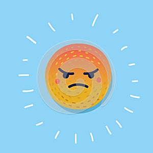 Angry emotion reaction symbol icon vector.