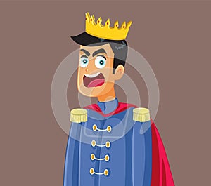Angry Entitled Rich Prince Feeling Frustrated Vector Cartoon