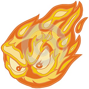 Angry Eyes Fireball Vector Clip Art Cartoon