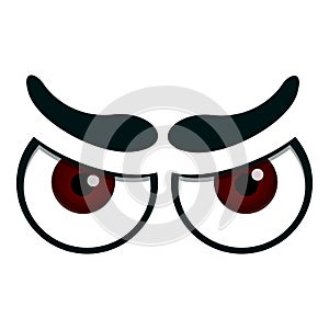 Angry eyes icon, cartoon style