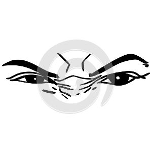 Angry eyes vector human gesture