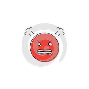 Angry face emoji vector icon isolated on white background