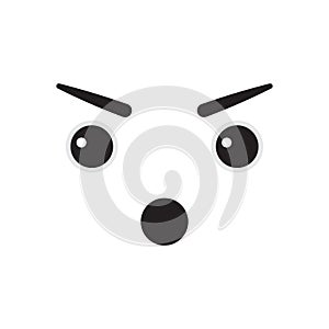 Angry face emoticon vector illustration