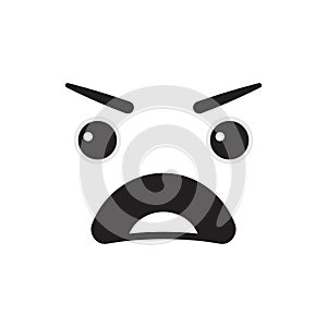 Angry face emoticon vector illustration