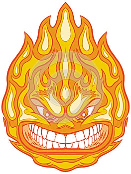 Angry Face Fireball Vector Clip Art Cartoon photo