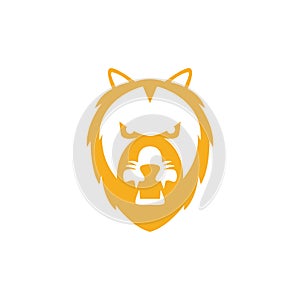 Angry face head tiger cute logo design vector graphic symbol icon sign illustration creative idea