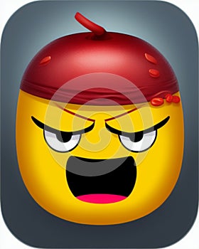 Angry/ FedUp Emoji, a fruit is FedUp and is shouting