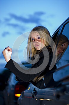 Angry female driver