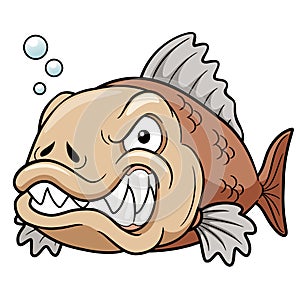 Angry fish cartoon