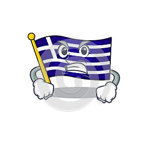 Angry flag greece character shaped the cartoon