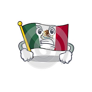 Angry flag mexico isolated with the character