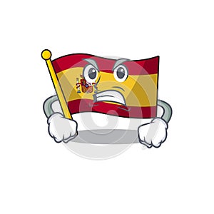 Angry flag spain isolated in the cartoon