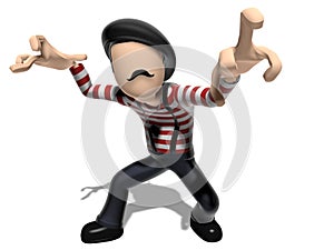 Angry french 3D Cartoon character photo