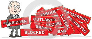 Angry functionary forbidding everything