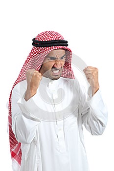 Angry and furious arab saudi man photo