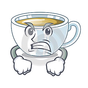 Angry ginger tea in the cartoon shape