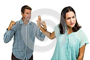 Angry girlfriend not listening to her boyfriend