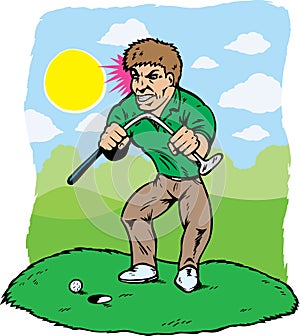 Angry golfer