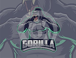 Angry Gorilla Beating Chest