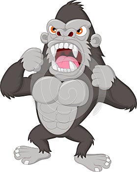 Angry gorilla cartoon character