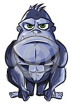 Angry Gorilla Cartoon isolated on white bacground